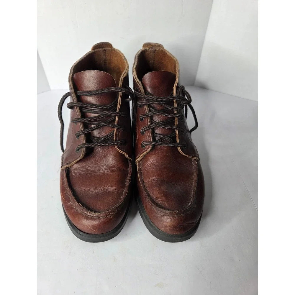 Eastland Mens Brown Leather Moc Toe Chukka Boots Lace Up Ankle Work Boots 5226